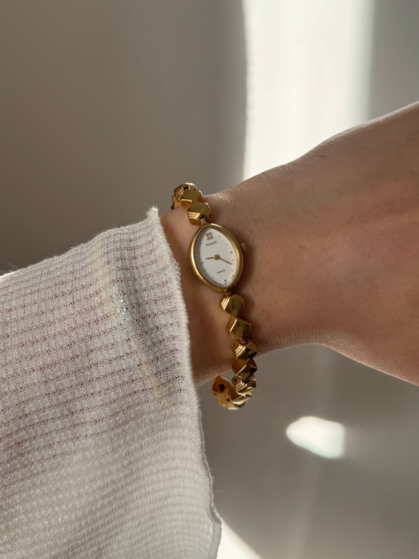 Pulsar gold filled oval quadrant vintage watch