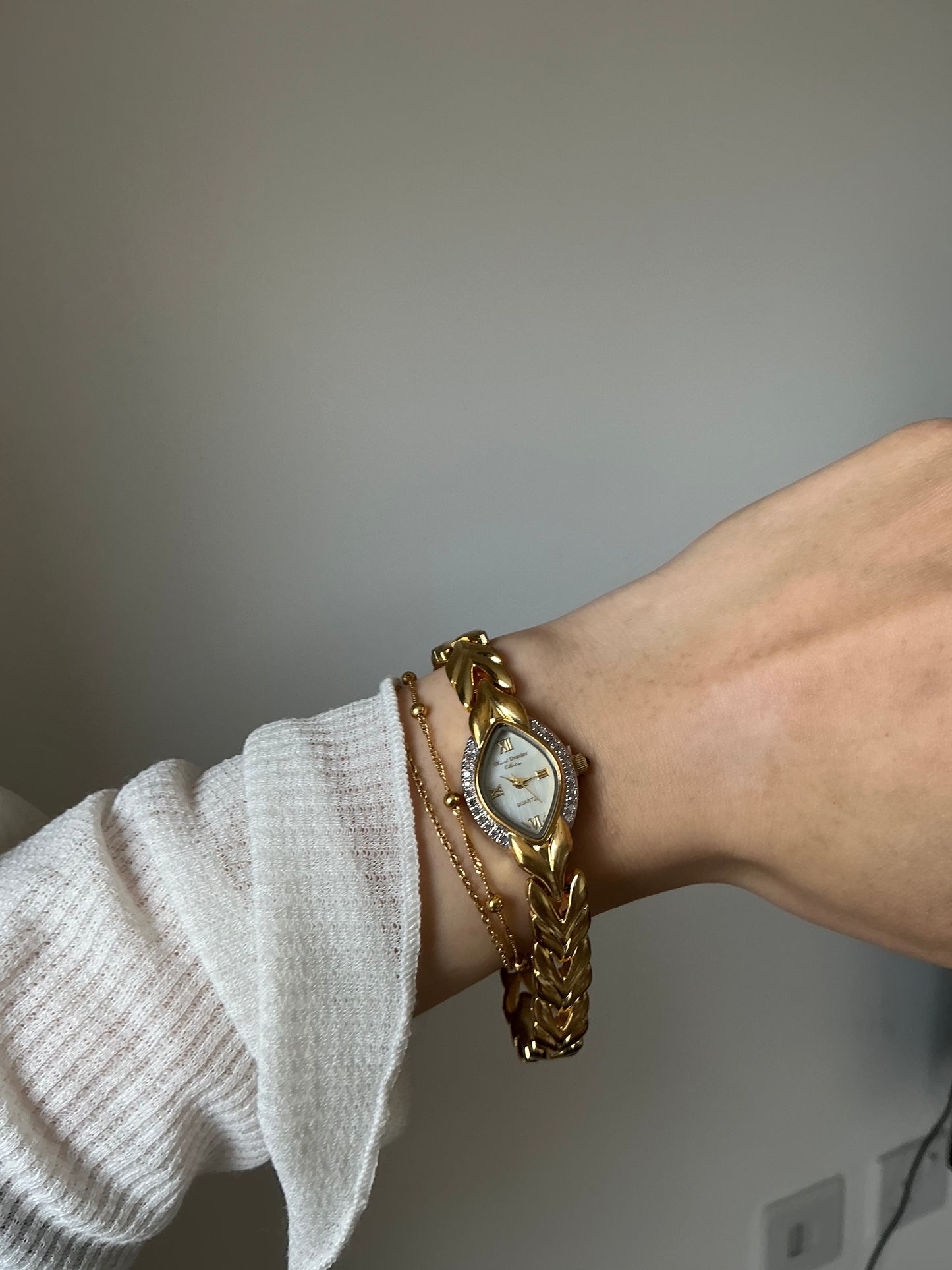 Marcel Drucker micro diamonds and mother of pearl vintage watch