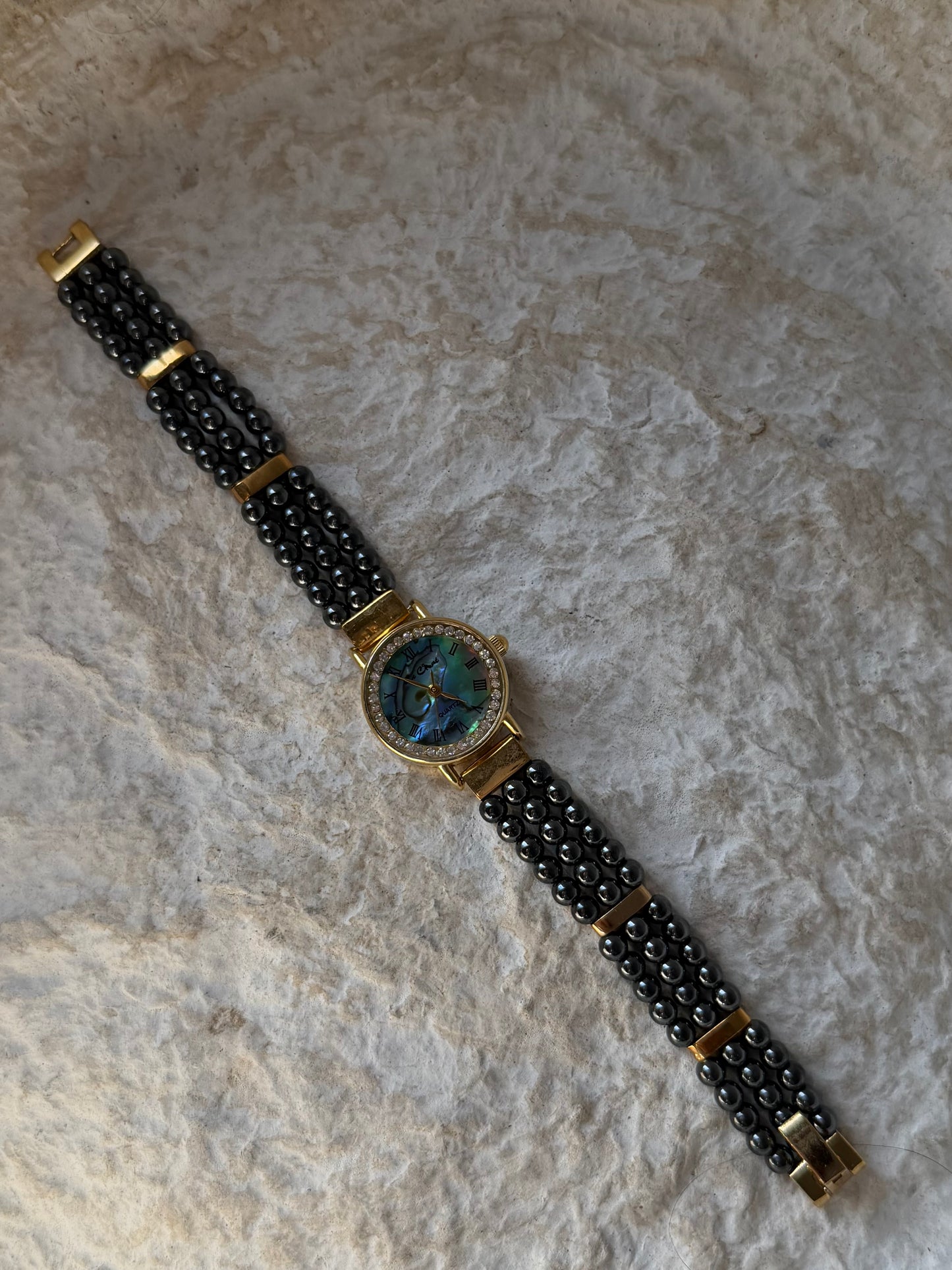 Le Chat mother of pearl quadrant vintage watch