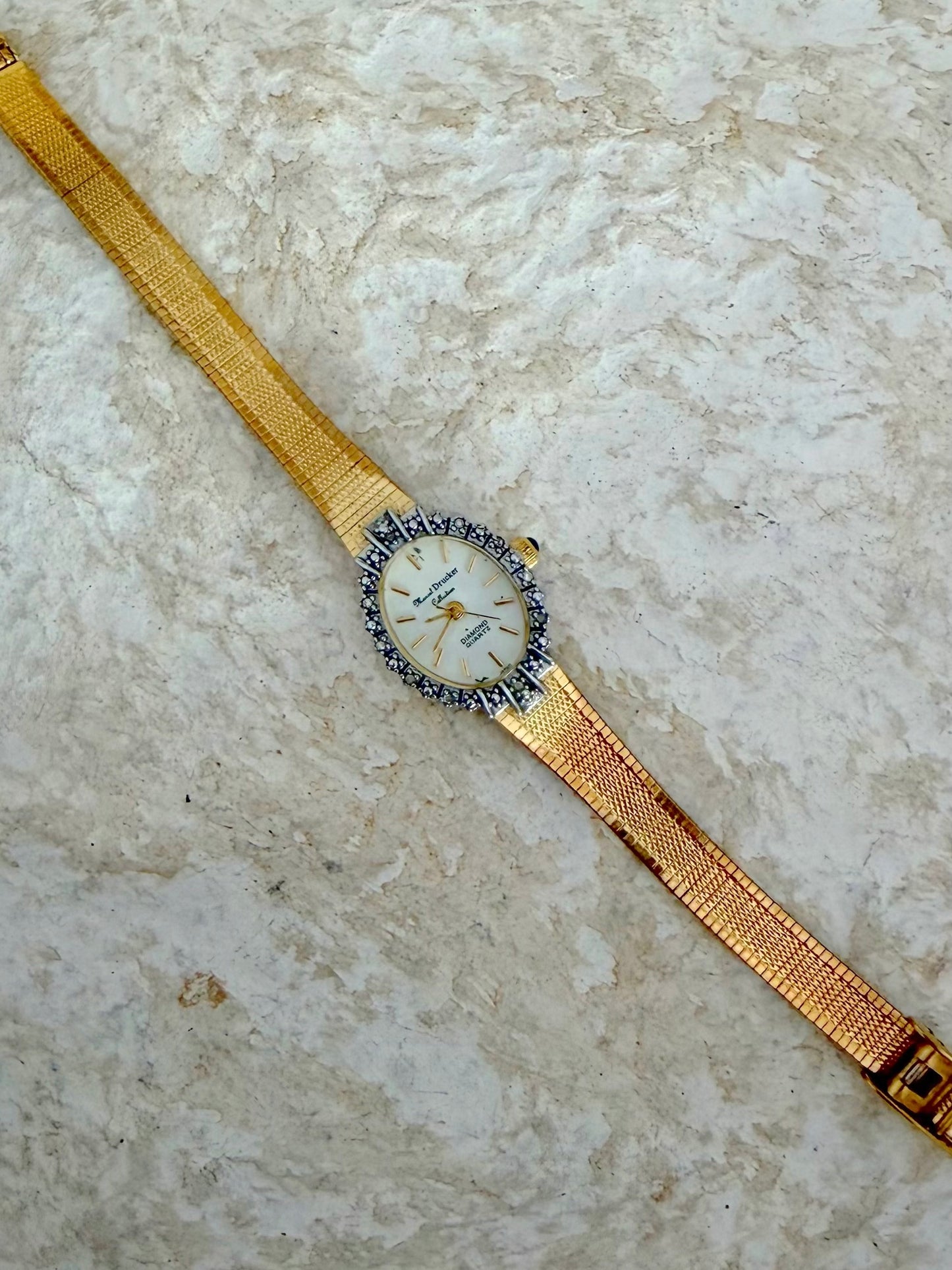 Marcel Drucker Authentic 10 diamonds and sapphire vintage watch