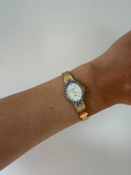 Marcel Drucker Authentic 10 diamonds and sapphire vintage watch