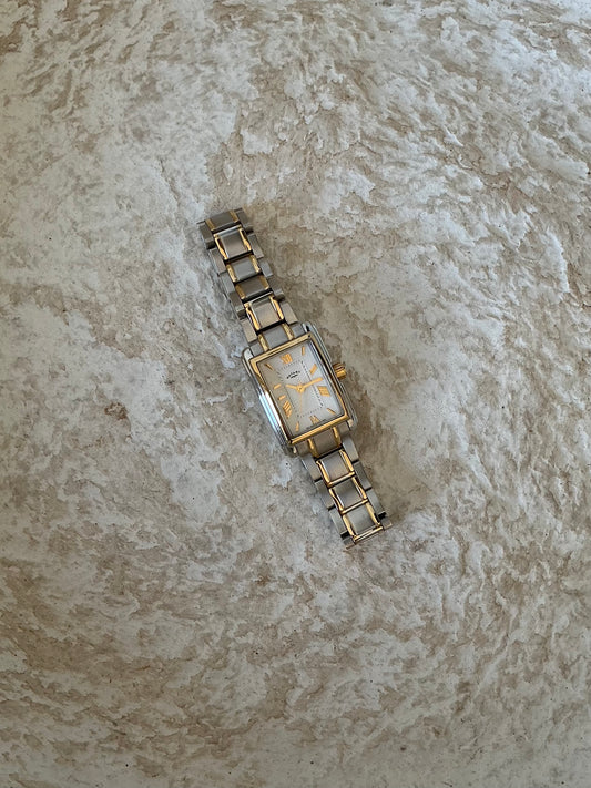 Rotary Dual tone tank quadrant vintage watch