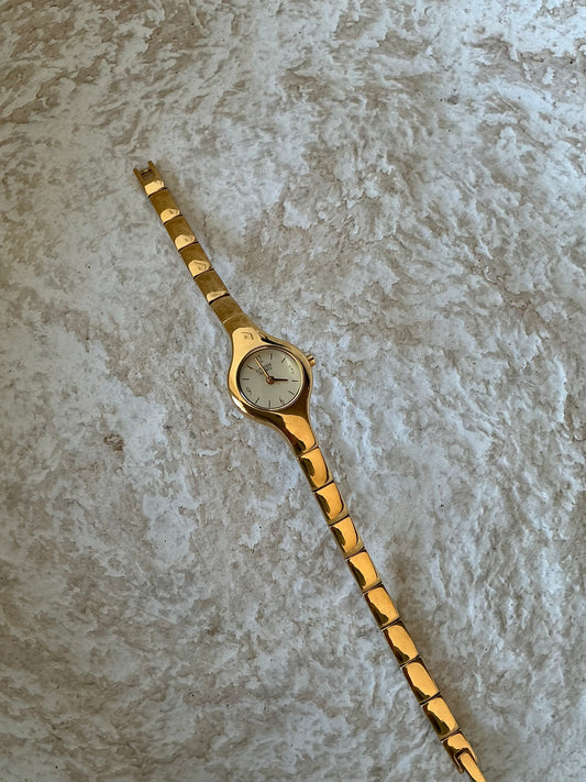 Citizen gold plated semi rigid bracelet style vintage watch