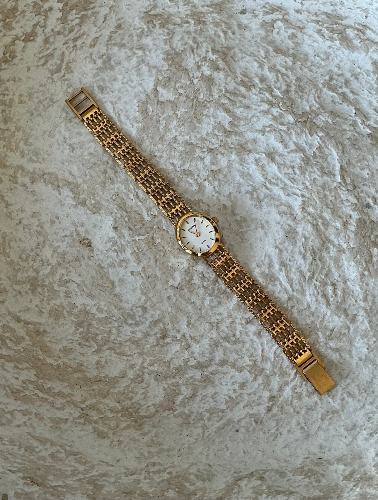 Sekonda white art deco dial 18k gold plated vintage watch