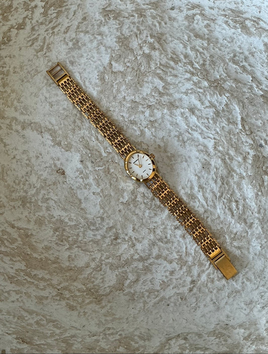 Sekonda white art deco dial 18k gold plated vintage watch