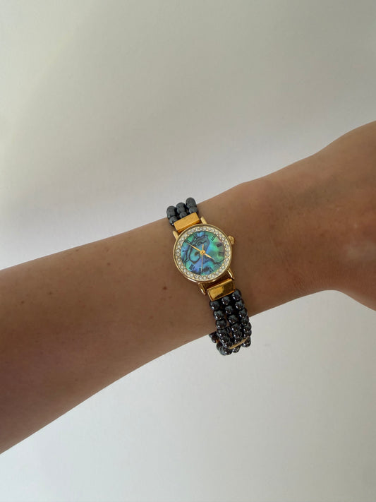 Le Chat mother of pearl quadrant vintage watch