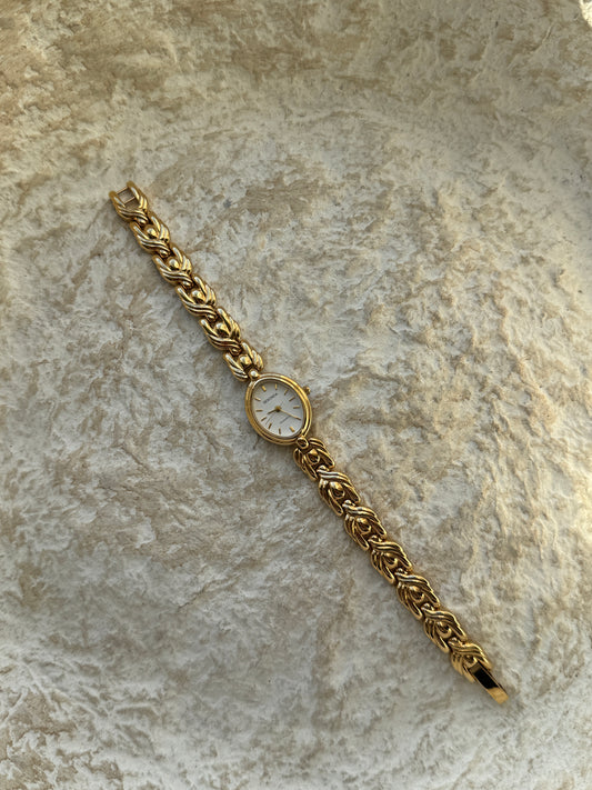 Sekonda 18k gold plated intricate bracelet vintage watch