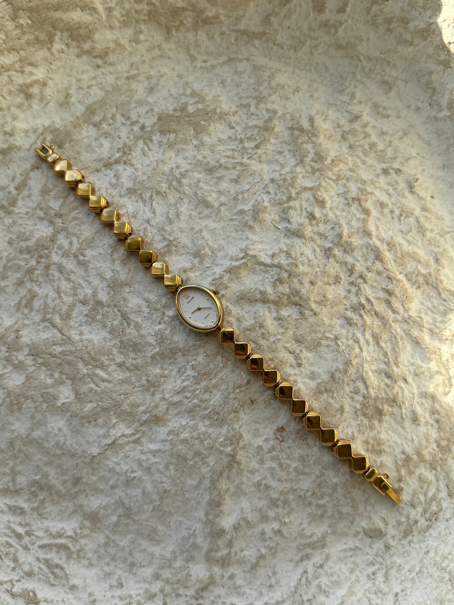 Pulsar gold filled oval quadrant vintage watch
